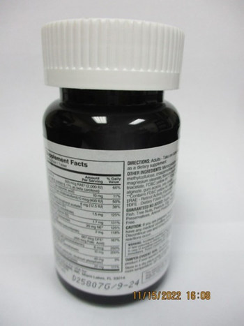 Mason Vitamins Inc. Voluntary Recalls Healthy Sense Daily Multiple with Iron tablets and People's Choice Women's Daily Vitamins with Iron tablets sold in the U.S due to inconsistent product labeling with the product