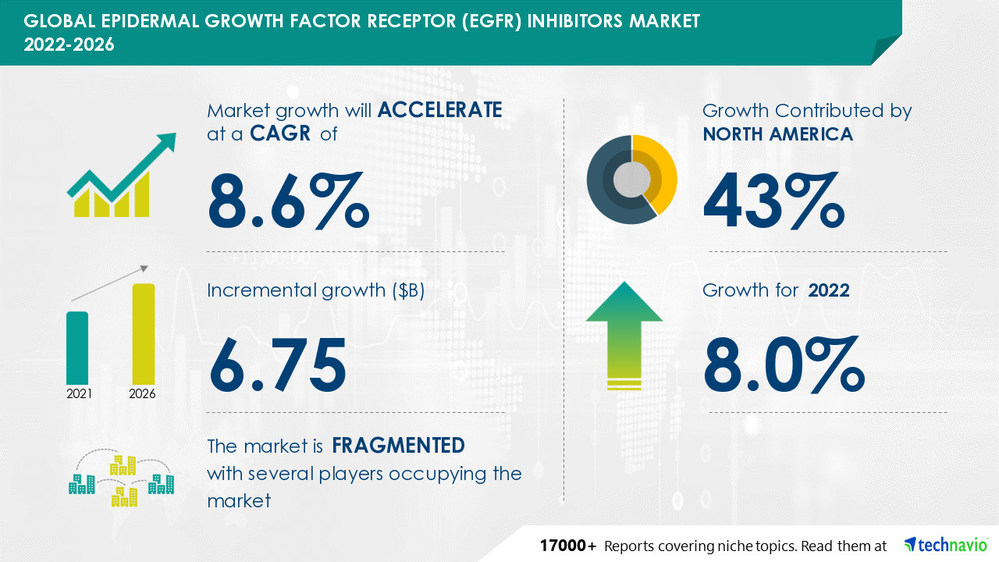 Epidermal Growth Factor Receptor (EGFR) Inhibitors Market to Record 8.0% Y-O-Y Growth Rate in 2022 | Evolving Opportunities with Amgen Inc. & Apollomics Inc. | Technavio